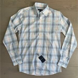 NWT Peter Millar Devon Cotton Sport Button Down Shirt, Channel Blue, Size SMALL
